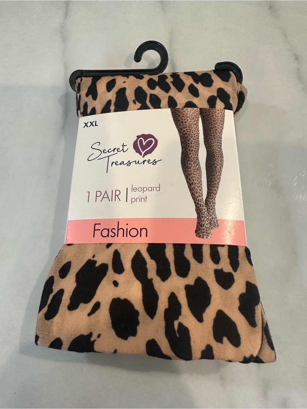 Secret Treasures Leopard Print Tights - Tan & Black - XXL